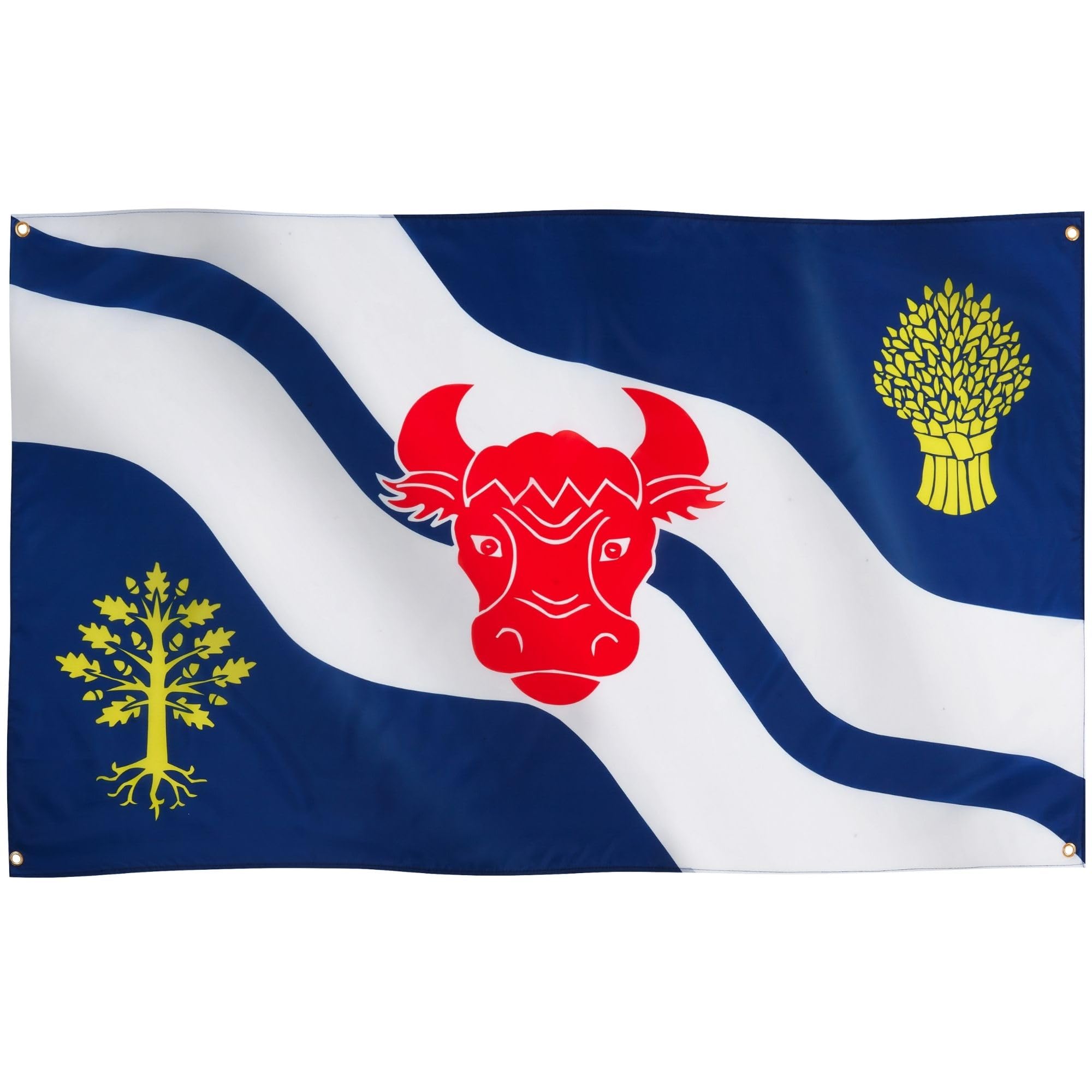Runesol Oxfordshire Flag, 91x152cm, 3ft x 5ft, 4 Grommets, Eyelet In Every Corner, Oxfordshire Day, Oxford, British Regional Flag, Premium Flags, Inside, Outside, Banner, Vivid Colours — image 1
