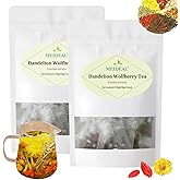 Dandelion Wolfberry Tea, 8 Natural Herbal Ingredients Blend, Dandelion Teabag Organic, Natural Chinese Wolfberry Tea Bags, Chrysanthemunn Cassia Seed (2 Bags 24 Pcs)