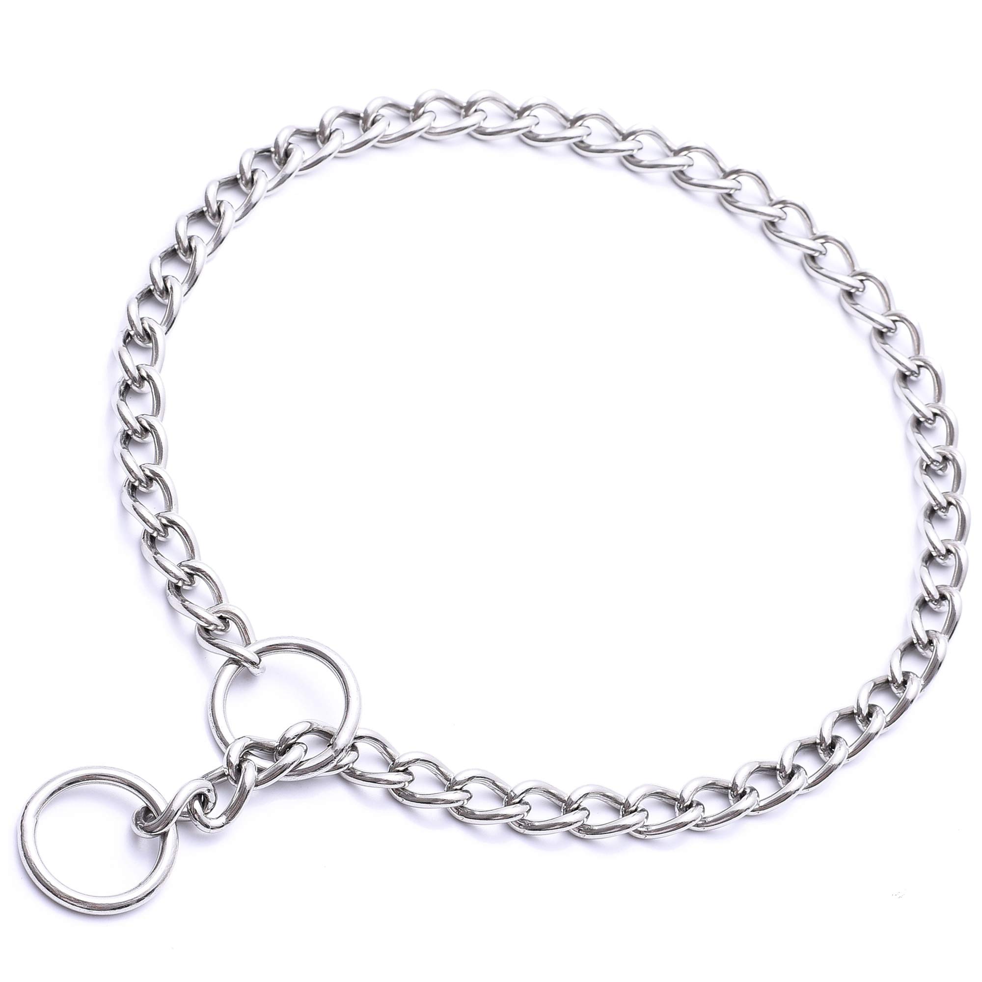 Photo 1 of Mile High Life | Dog Training Chain Collar | Stainless Steel Slip P Ring | Choke Collar | Weather Proof | Tarnish Resistant | Variety Size and Weight Choices (9in/22cm-1.6mm1)