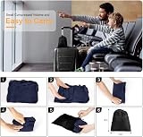 Maliton Inflatable Airplane Footrest Navy Blue Adjustable Travel Pillow view 5
