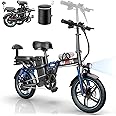 Rakowe Electric Bike for Adults, 750W/1000W Peak Motor with Max 45/60Miles PAS Range & 28/32MPH EBike, 16" Folding Electric Bicycles with 720/960Wh Removable Battery