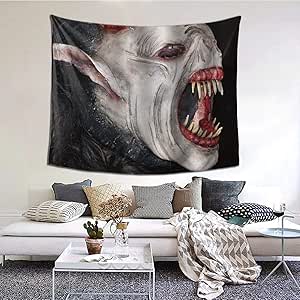 LASINSU Tapiz de Regalo,Demonio Fantasma con Orejas Puntiagudas Dientes