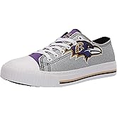 FOCO Baltimore Ravens NFL Womens Glitter Low Top Canvas Shoes - 10