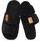 Dokela Women's Cozy Slippers Slip On Open Toe House Slippers for Women Indoor Arch Support Anti-slip Shoes Lightweight Winter House Bedroom Shoes