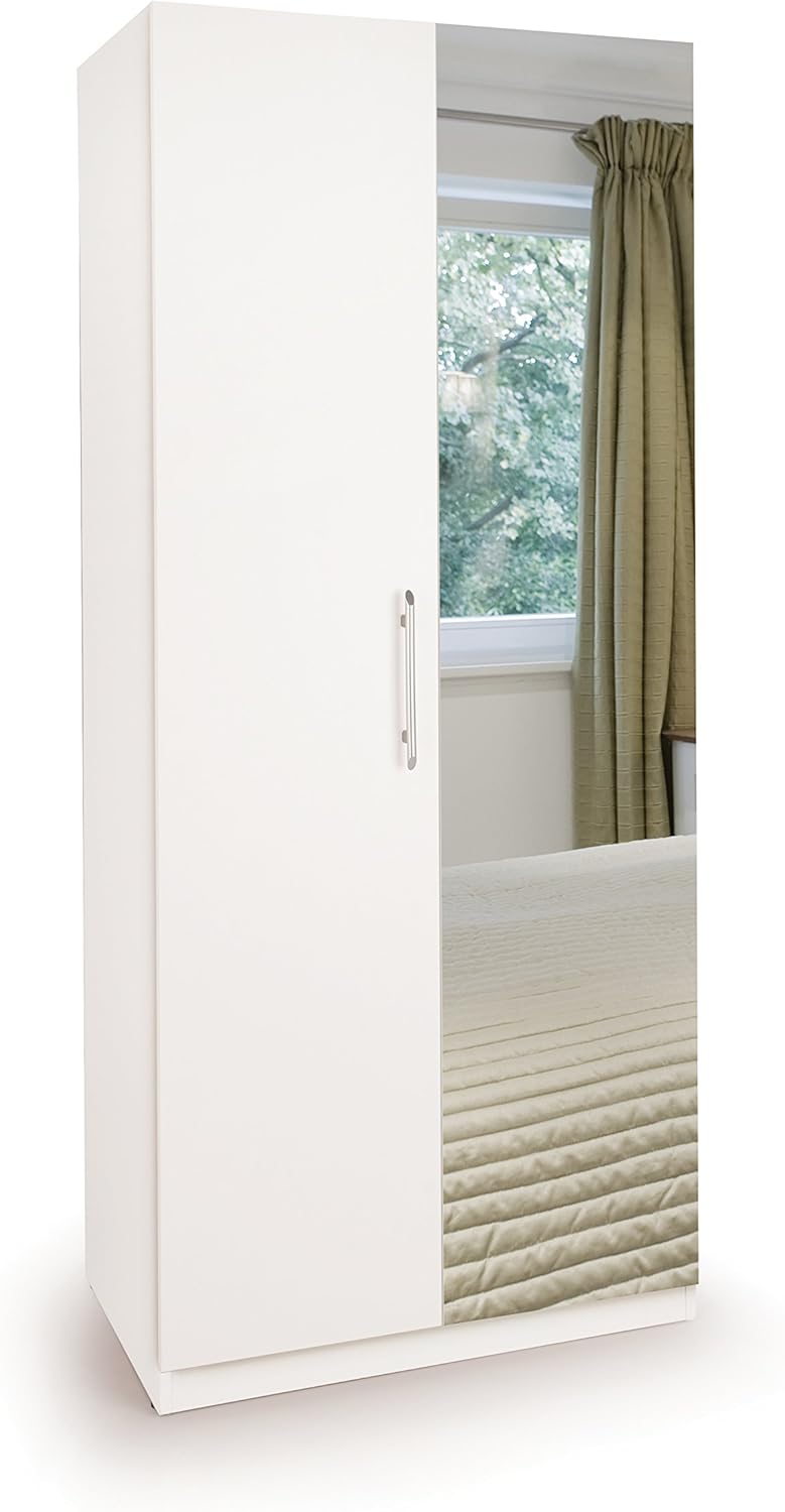 Connect Acton 2 Door Wardrobe with Mirror White Amazon.co.uk