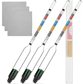 Chengu 3 Pack Triple Scale Hydrometer with Cloth for Wine Beer Brewing | Glass Measuring Tools with Storage Tube, For Mead Kombucha Distilling, Home Brewer Supplies, Brewing Equipment Tester