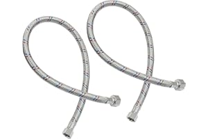 Marvexi 24" Faucet Supply Line, 3/8" Comp x 1/2" FIP Stainless Steel Braided Faucet Hose Connector for Bathroom Kitchen Sink Faucet (1 Pair)