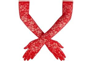 Uintoon Lace Gloves Women Elbow Length Tea Party Opera Princess Lace Gloves for Women Girls