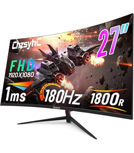 27 Inch Curved Gaming Monitor 180Hz, Full HD 1080P Frameless 1800R