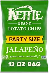 Kettle Brand Potato Chips, Jalapeno Kettle Chips, Party Size, 13 Oz