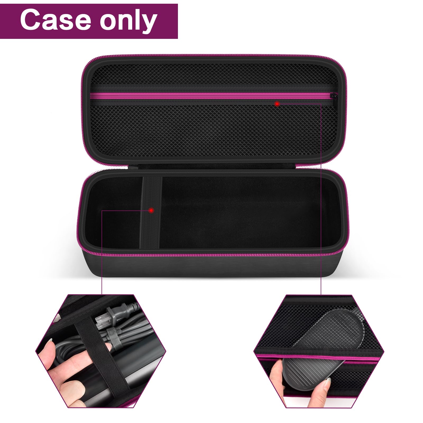 Steamer Case Compatible with Jack & Rose/for FEPPO/for Nesugar/for Kssvzz Portable Steamers, Handheld Iron Carrying Storage Bag Organizer with Mesh Pocket for Accessories-Box Only