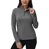 BGOWATU Women's Long Sleeve Golf Polo Shirts Quarter Zip Pullover UPF 50 Sun Shirt for Women Dry Fit Running Tops