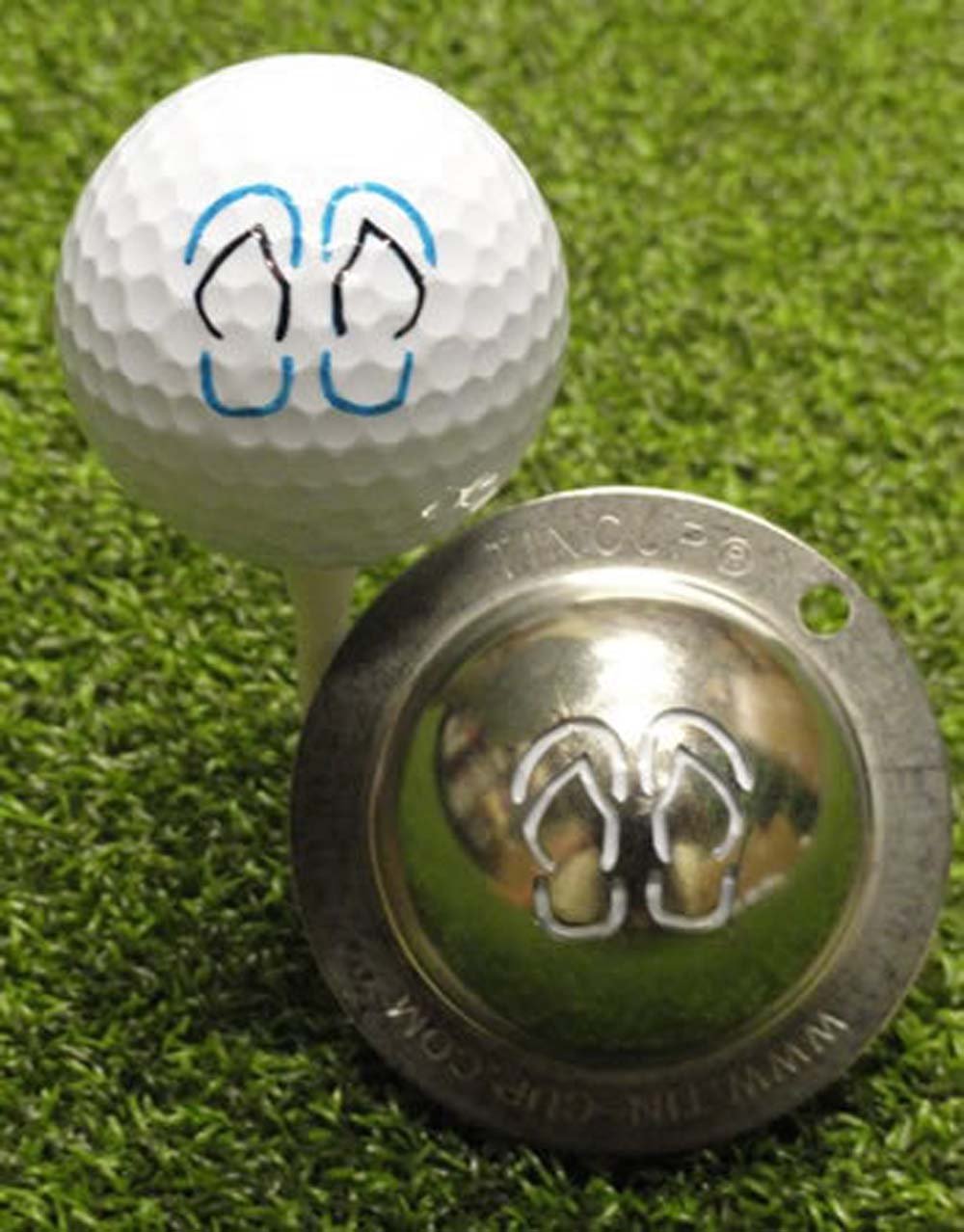 Tin Cup Golf Ball Custom Marker Alignment Tool Models (Flop Shot (Flip Flops))