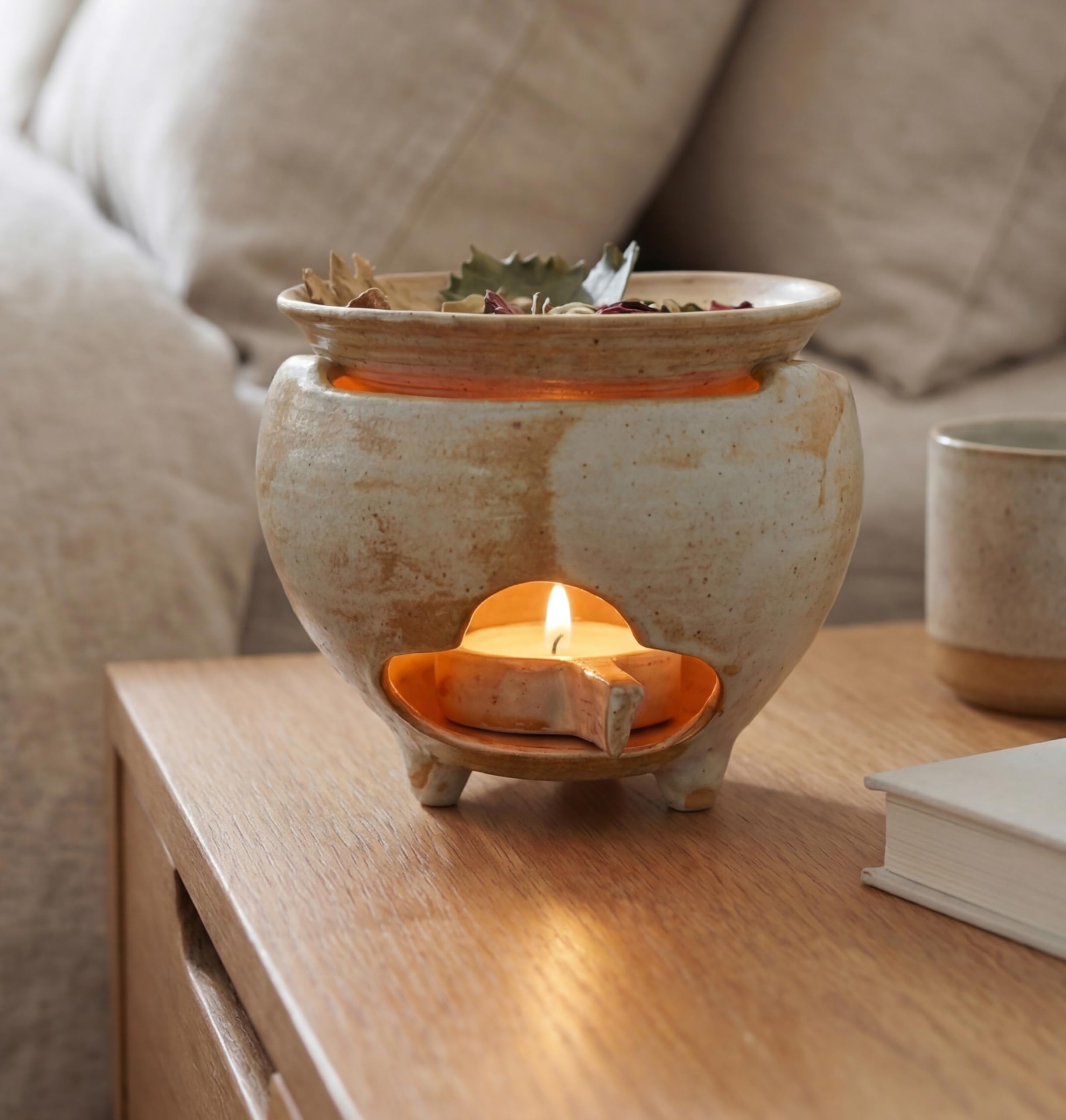 Photo 1 of **INCOMPLETE** BLANK MYTH Ceramic Tealight Wax Melt Warmer & Essential Oil Burner, Aromatherapy Tealight Diffuser for Wax Melts, Oils & Dried Botanicals, Japandi Home Fragrance Decor for Bedroom, Burner Only