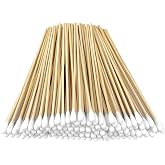 200 PCS Long Wooden Cotton Swabs, Cleaning Cotton Sticks with Wood Handle for Oil Makeup Gun Applicators, Eye Ears Eyeshadow Brush and Remover Tool, Cutips Buds for Baby and Home Accessories