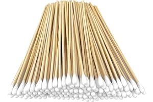 EYXFORMULA 200 PCS Long Wooden Cotton Swabs, Cleaning Cotton Sticks with Wood Handle for Oil Makeup Gun Applicators, Eye Ears Eyeshadow Brush and Remover Tool, Cutips Buds for Baby and Home Accessories