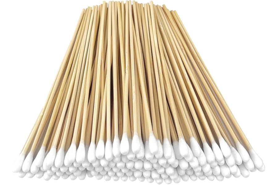 200 PCS Long Wooden Cotton Swabs, Cleaning Cotton Sticks with Wood Handle for Oil Makeup Gun Applicators, Eye Ears Eyeshadow Brush and Remover Tool, Cutips Buds for Baby and Home Accessories