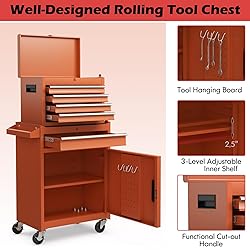Goplus Tool Chest, 5 Drawers Rolling Tool Cabinet