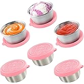 6x1.6 Oz Salad Dressing Containers With Lids, Small Leakproof Reusable Stainless Steel Salad Dressing Container To Go For Lunch Boxes,Sauce containers, Picnics,Travel Meal Prep And Kitchen Storage.