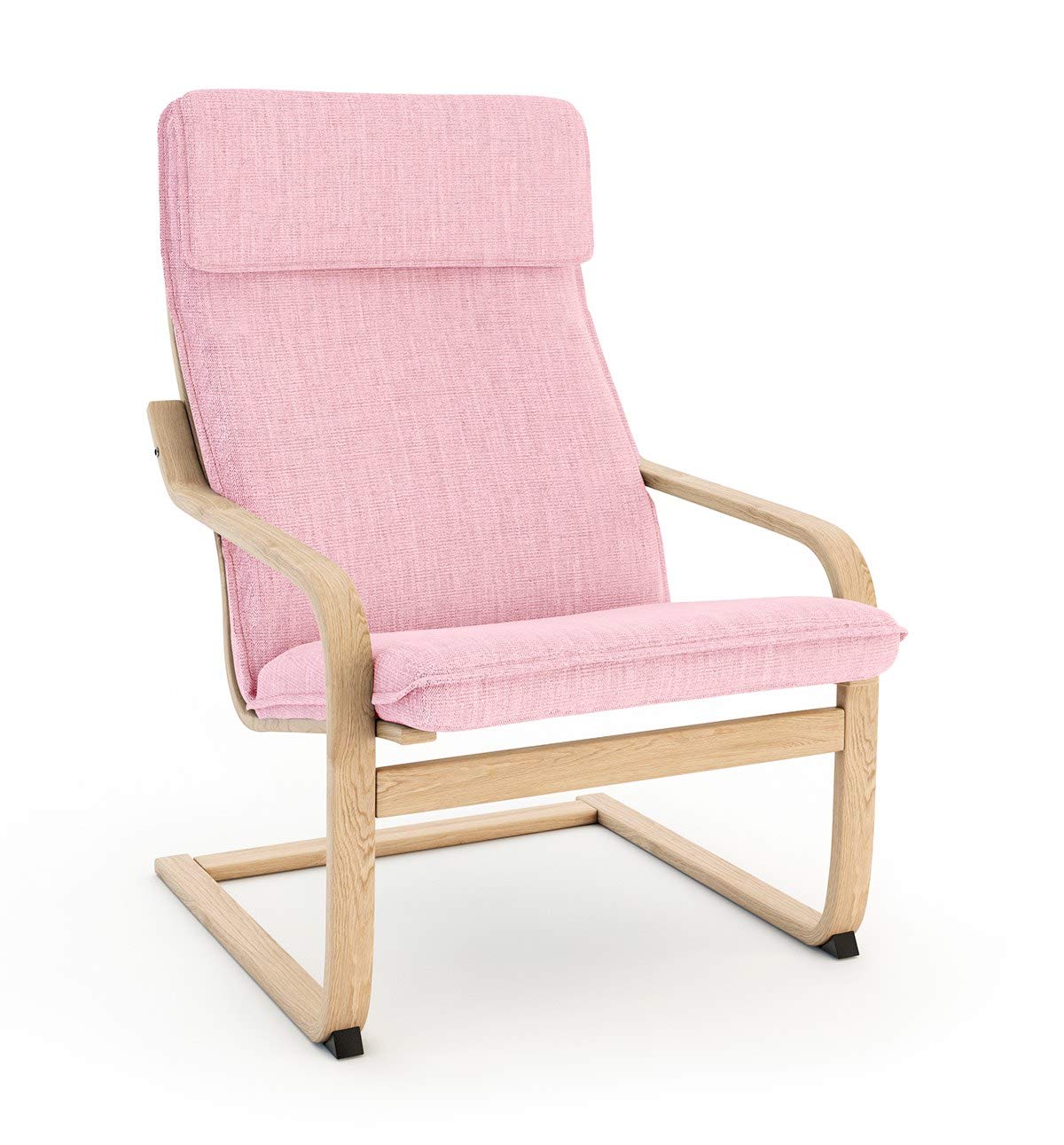 Vinylla Armchair Replacement Cover Made for Ikea Poang Chair (Cushion Design 1, Polyester - Pink)