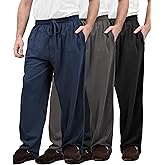 Andrew Scott Men's Ultra-Soft Cotton Spandex Lounge Pants with Drawstring & Pockets | Sleep, Lounging, & Gym | Muti Packs