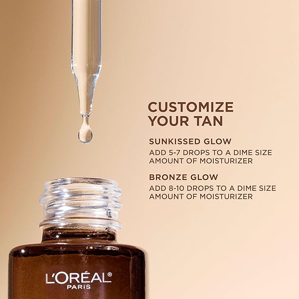 L’OREAL PARIS SUBLIME BRONZE SELF TANNING FACIAL DROPS WITH HYALURONIC ACID, GRADUAL TAN, FRAGRANCE-FREE, 1 FL. OZ