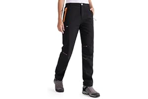 Libin Women's Fleece Lined Hiking Pants Snow Ski Pants Winter Warm Thermal Insulated Cargo Softshell Water Resistant
