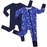 JunNeng Viscose from Bamboo Baby Boy Sleeper with Mitten Cuffs, Footless Soft Zippy Pajamas, Sleep N' Play Romper 0-18 Months