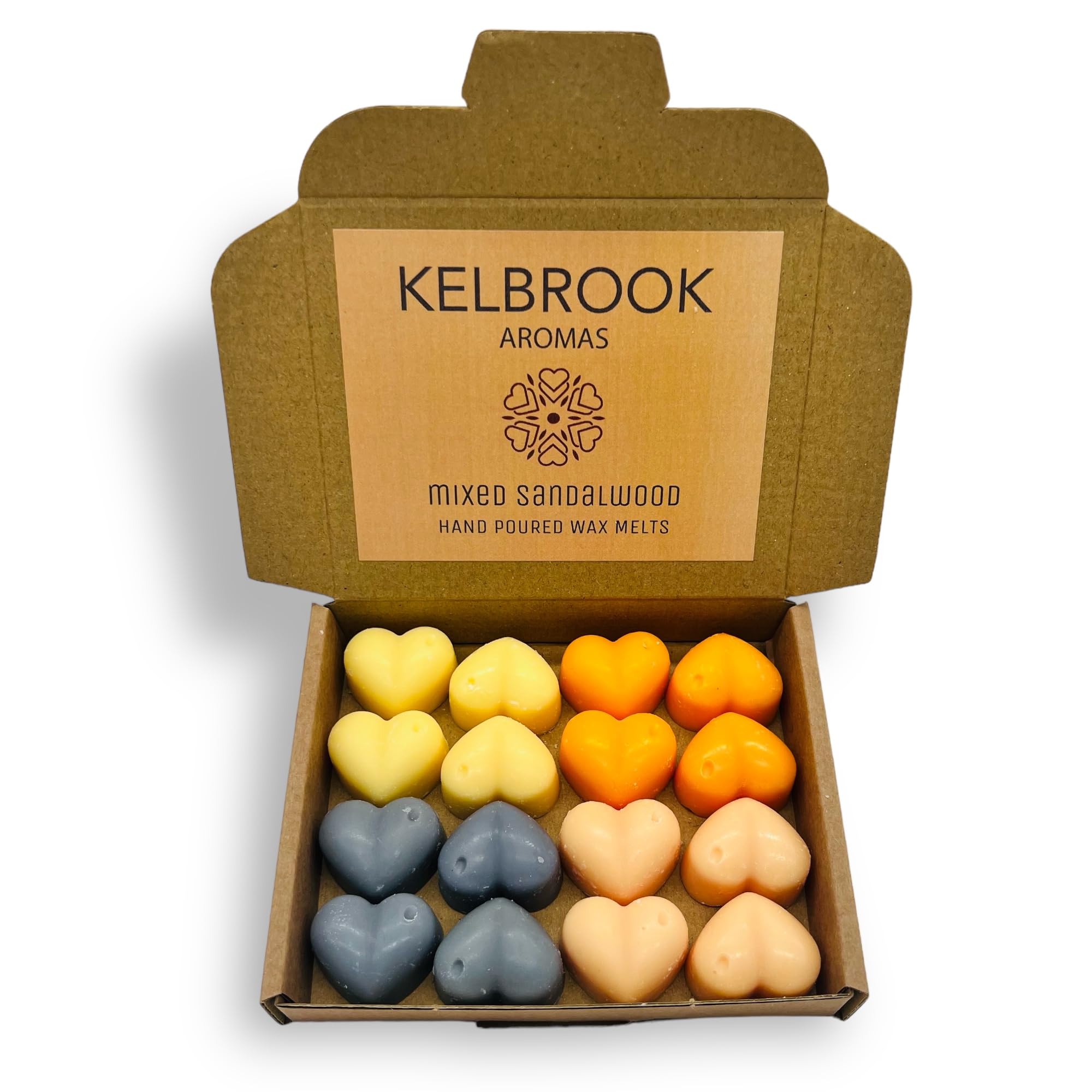 Wax Melts - Mixed Sandalwood | 16 Pack | Strong Scented | Made in the UK | Plastic Free | Vegan