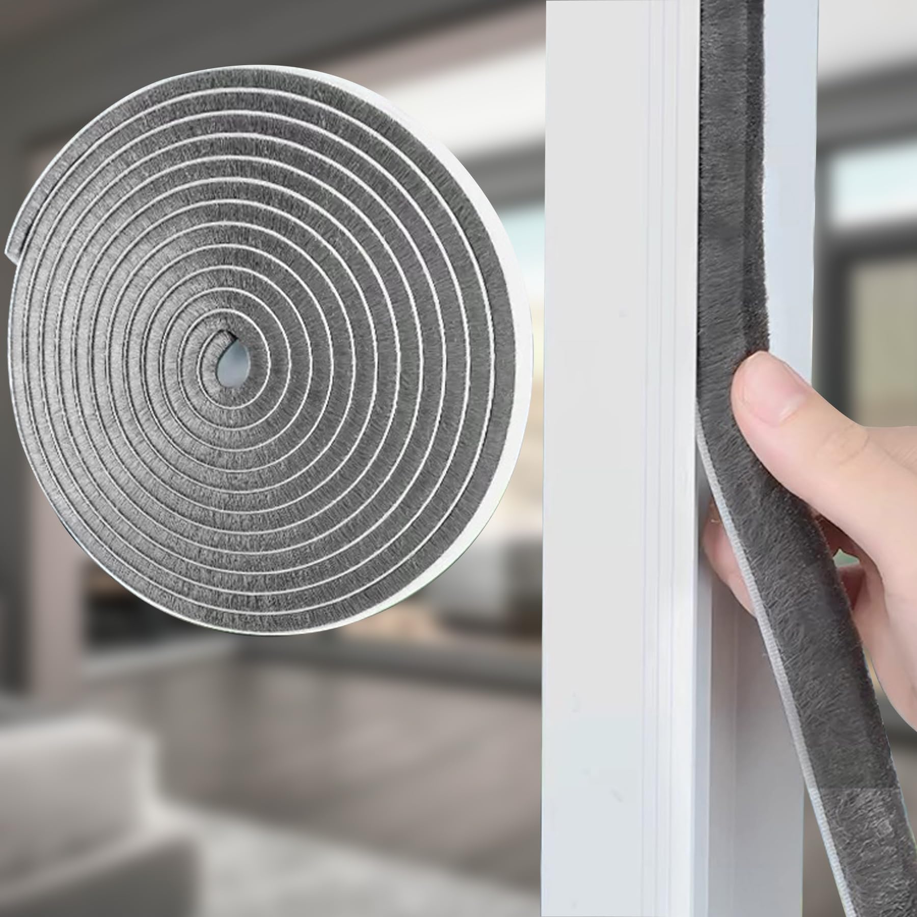 Photo 1 of 0.9 Inch Brush Weather Stripping,33 Feet,Card-Slot Seal Strip Pile Weatherstrip Door Sweep Brush for Door Window