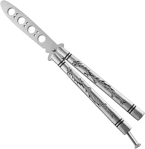 Amazon Co Jp Yoport バタフライナイフ練習用 ステンレス鋼 スプリングラッチ付 刃無し 技能向上用バタフライナイフトレーナー100 安全性 ホビー 通販