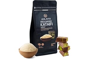 AHLAVIA Kataifi Shredded Fillo Dough – Premium Dried Kadayif Pastry – For Kunafa, Knafeh, Baklava, Dubai Chocolate Bar & Modern Desserts 3.5 oz - 100 g