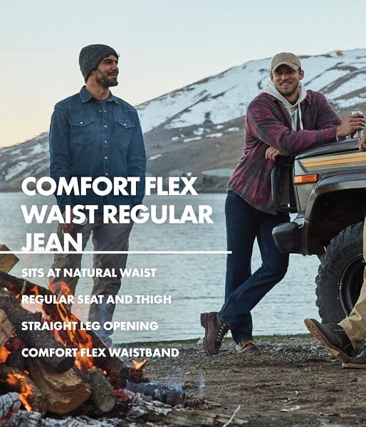 WRANGLER AUTHENTICS MEN’S REGULAR FIT COMFORT FLEX WAIST JEAN, BLUE OCEAN, 36W X 29L