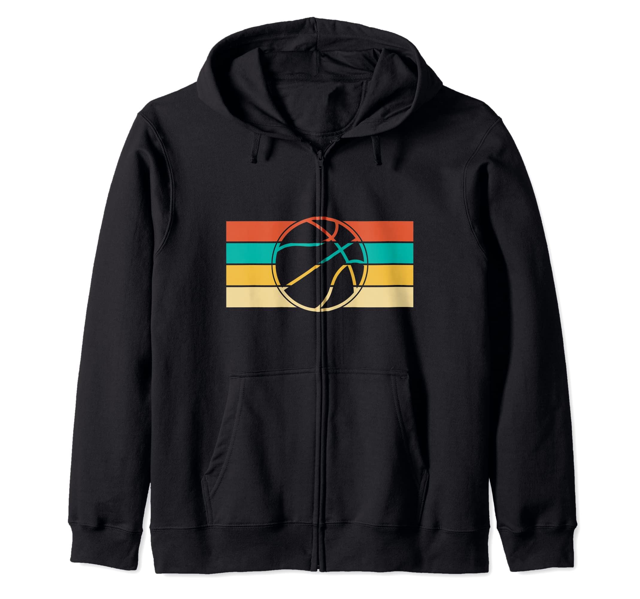 Retro Basketball Hoops Streetball - Vintage Basketball Zip Hoodie
