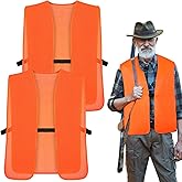 Tarpop 2 Pcs Medium Unisex Adult Orange Hunting Vest for Men Women Blaze Orange High Visibility Safety Hunting Vest