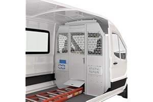 MELIPRON Cargo Van Partition Bulkhead Fit for Ford Transit 150 250 350 Medium Roof with Door Handle, Acrylic Custom Window Board