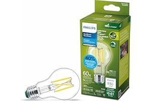 Philips Ultra Efficient LED 60W A19 Daylight Light Bulb, Dimmable Clear