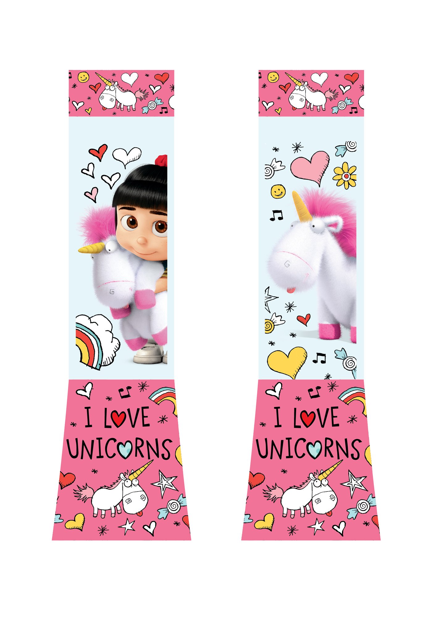 DESPICABLE ME MINIONS 93752-12 Minions Fluffy LED glitter lamp with 2 motifs, individually in transparent tube packaging, 4.5 x 15 cm