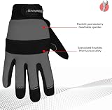 SAWANS Safety Work Gloves Gardening Touch Screen Padded Palm M Black Grey view 5