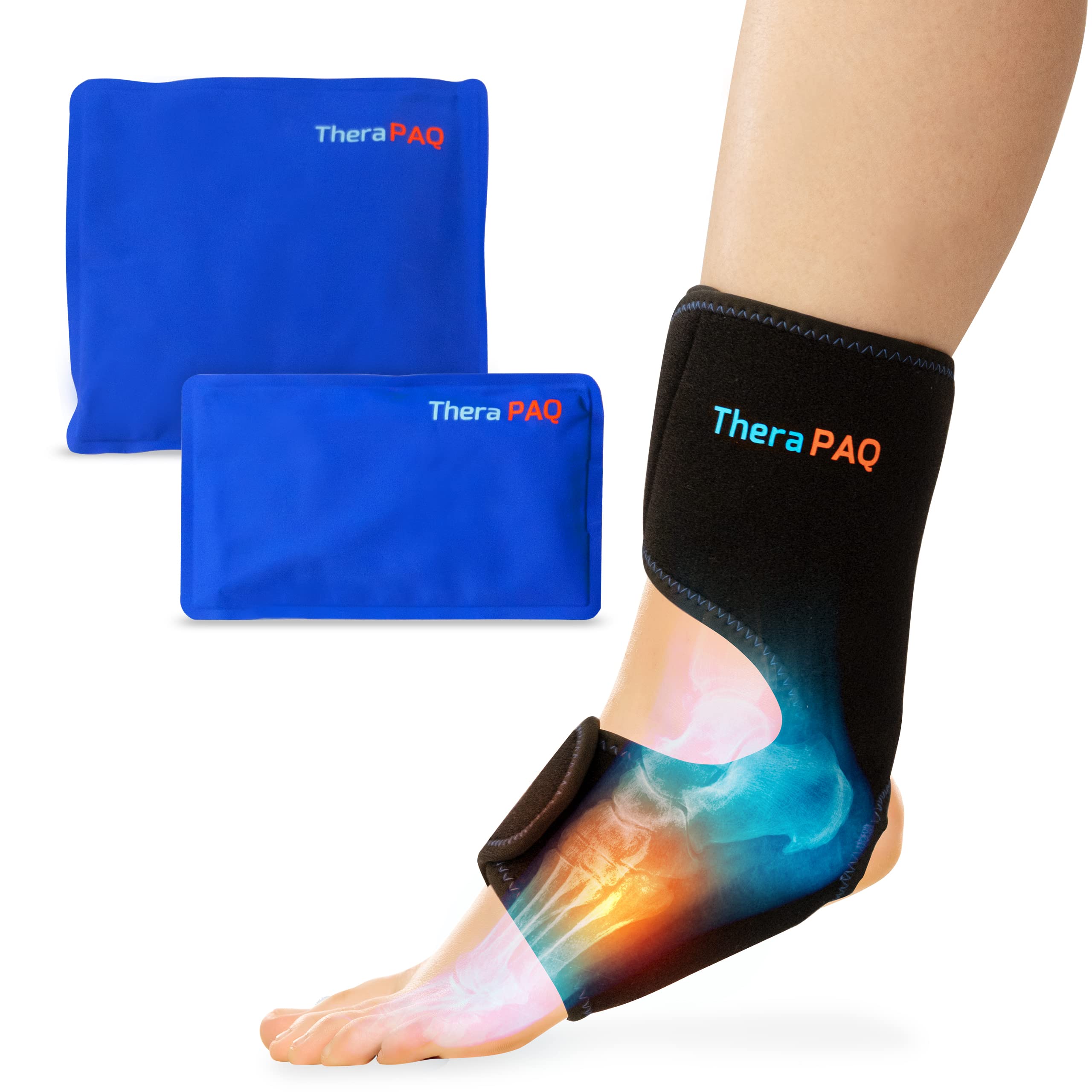 Mua TheraPAQ Ankle Ice Pack Wrap for Injuries Hot & Cold Reusable Compression Brace w/ 2 Gel