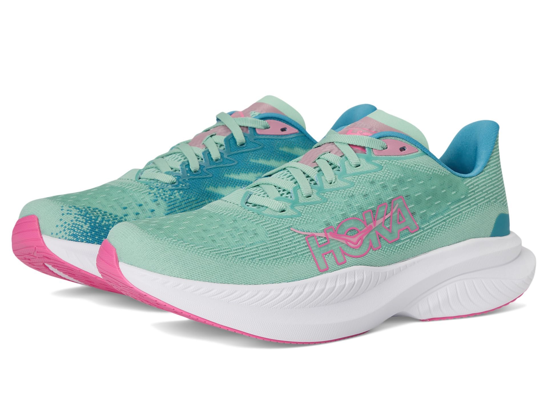 Hoka Women's Mach 6 Sneaker, Jadeite/Alpine