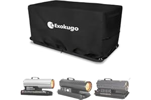 EXOKUGO Kerosene Forced Heater Covers,Waterproof Forced Air Heater Cover,Suitability 50,000 BTU/80,000 BTU Kerosene Forced Air Heater Cover for Most on the Market,Black