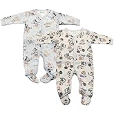 Magic Threadz Disney Clothes Baby Boys 2-Pack Quilted Footed Coveralls Mickey Mouse, Winnie the Pooh and Dumbo (0/3M-6/9M)