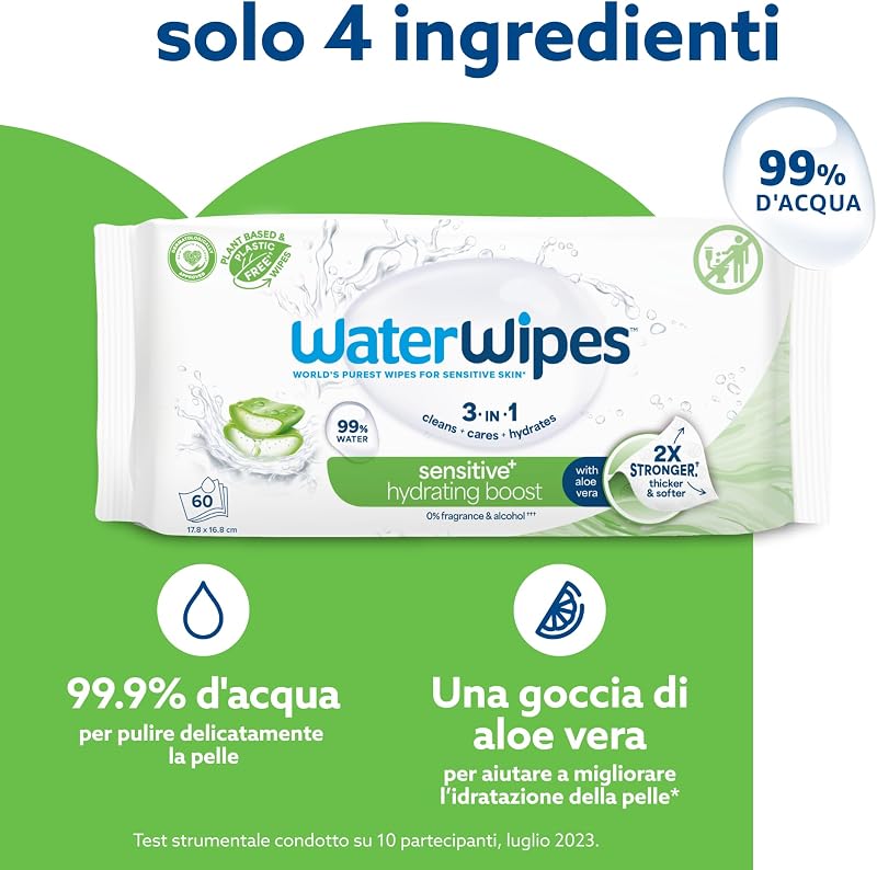 Sensitive + Hydrating Boost Wipes, 6 Confezioni