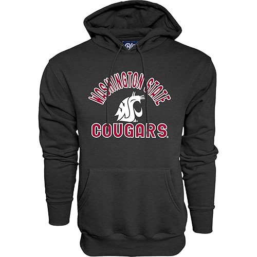 Blue 84 Men's Washington State Cougars Hoodie Line Up Secondary Color, Washington State Cougars Dark Heather, X-Large