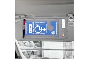 JUSTTOP Handicap Placard Holder, Disabled Parking Permit Sign Protector with Elastic Strap for Car Sun Visor, Transparent PVC
