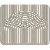 Qnhij Beige Boho Mouse Pad for Desk, Abstract Neutral Rainbow Mousepad for Gaming Work Computer Laotop Office Dorm with Non-Slip Rubber Base, 9.5x8 Inch