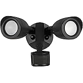 Satco 65/713 Dual Bullet-Head Security Flood Light, with Motion Sensor, 3000K, Bronze