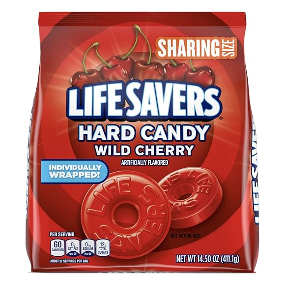 LIFESAVERS 14.5 OZ INDIVIDUALLY WRAPPED HARD CANDY, SHARING SIZE (WILD CHERRY), RED 29 OUNCE