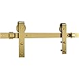National Hardware, 72 in, Brushed Gold N700-006 Interior Sliding Barn Door Hardware One Piece Designer Kit with Soft Close